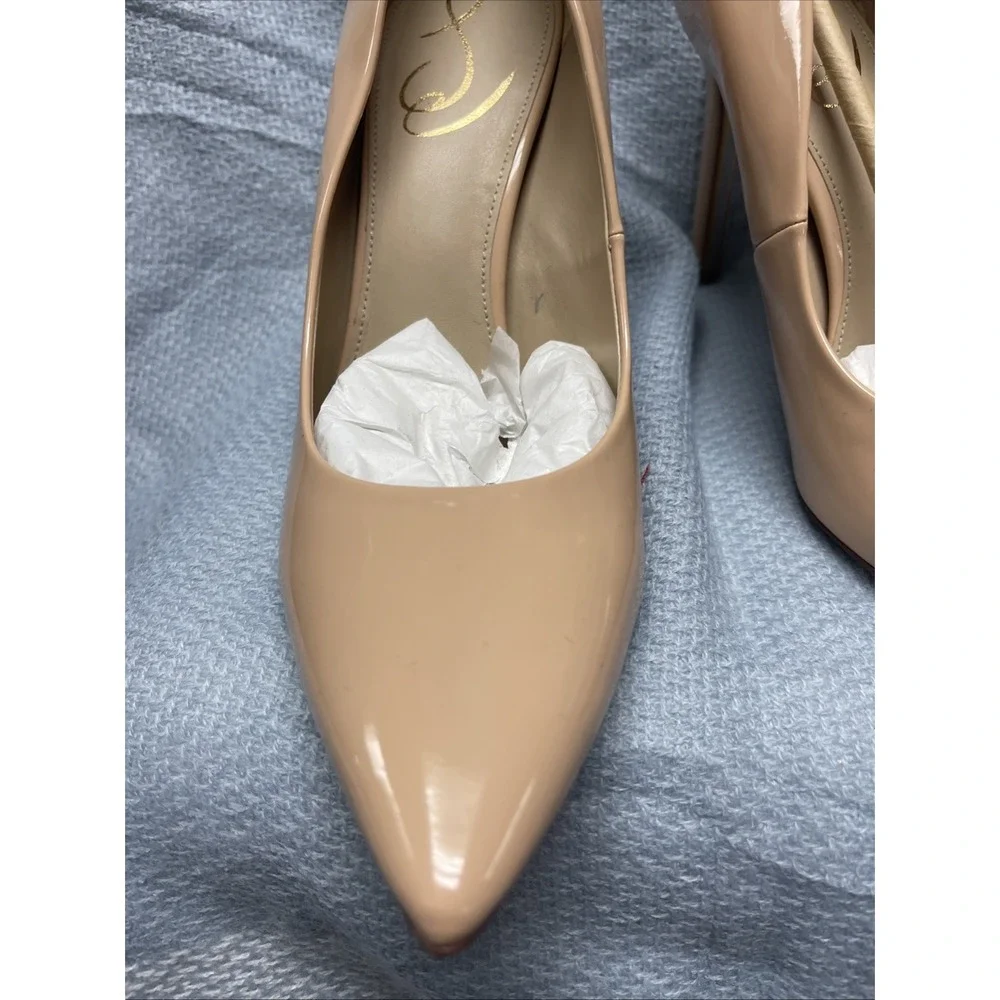 Sam Edelman Antonia Beige Blush Pointed Toe Slip On Slim Heel Fashion Pumps 8